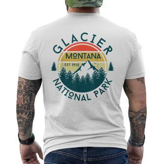 Glacier National Park Montana Hiking Nature Outdoors Mens Back Print T-shirt - Seseable