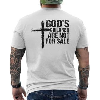 Gods Children Are Not For Sale Cross Christian Vintage Christian Gifts Mens Back Print T-shirt | Mazezy