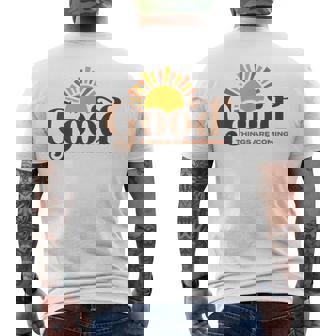 Good Things Are Coming Retro Sun Men's T-shirt Back Print | Mazezy