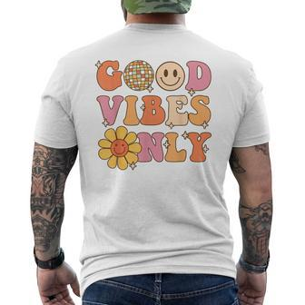 Good Vibes Only Peace Love 60S 70S Tie Dye Groovy Hippie Mens Back Print T-shirt - Thegiftio UK