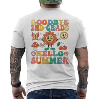 Goodbye 2Nd Grade Hello Summer Groovy Second Grade Graduate Mens Back Print T-shirt | Mazezy