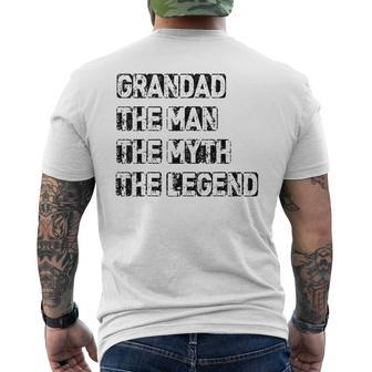 Grandad Man The Myth Legend Fathers Day Mens Back Print T-shirt - Seseable
