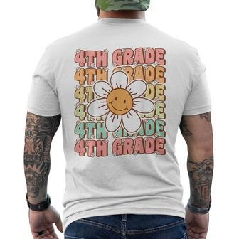 Groovy 4Th Grade Back To School First Day Of Fourth Grade Mens Back Print T-shirt | Mazezy