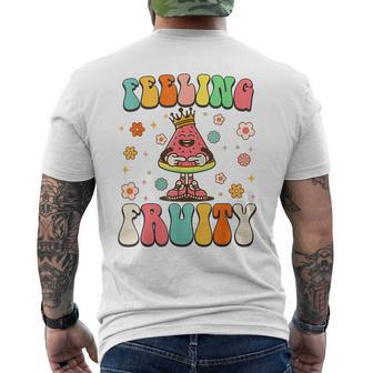 Groovy Feeling Fruity Watermelon Day Cute Fruit Lover Men's Crewneck Short Sleeve Back Print T-shirt - Monsterry DE