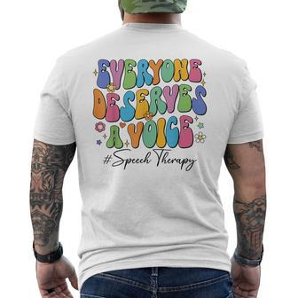 Groovy Speech Therapy Speech Language Pathologist Therapist Mens Back Print T-shirt - Seseable
