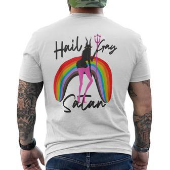 Hail Gay Satan Lgbt Gay Pride Month Transgender Lesbian Mens Back Print T-shirt | Mazezy UK
