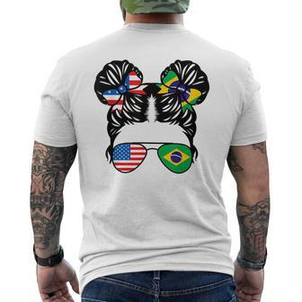 Half American Half Brazilian Girl Usa Brazil Flag Patriot Mens Back Print T-shirt | Mazezy