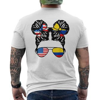 Half American Half Colombian Girl Usa Colombia Flag Patriot Mens Back Print T-shirt - Monsterry