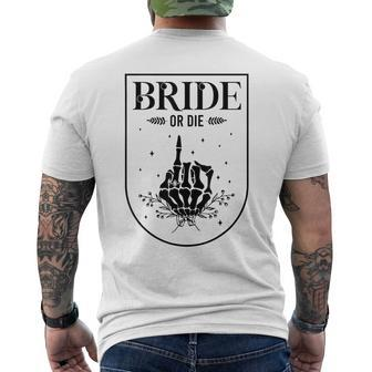 Halloween Bride Or Die Gothic Bachelorette Party Matching Men's T-shirt Back Print - Monsterry