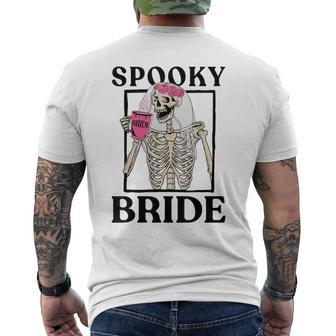 Halloween Spooky Bride Bridesmaid Skeleton Bachelorette Men's T-shirt Back Print - Seseable