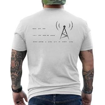 Ham Radio Code Funny Operator Graphic Mens Back Print T-shirt | Mazezy