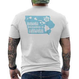 Hawaii Backwards Is Iiawah Men's T-shirt Back Print - Seseable