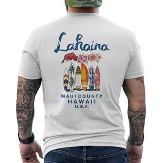 Hawaii Lahaina Maui Vintage Surfing Hawaiian Men's T-shirt Back Print - Monsterry AU