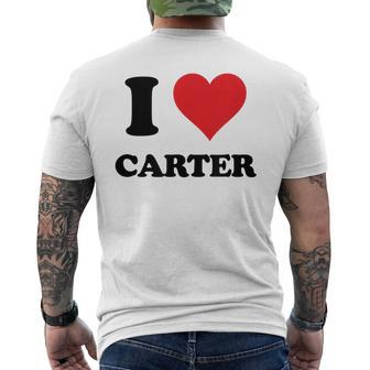 I Heart Carter First Name I Love Personalized Stuff Men's Back Print T-shirt | Mazezy
