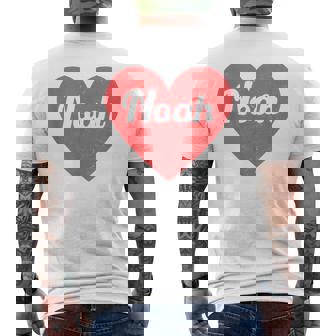 I Heart Noah First Names And Hearts I Love Noah Men's Back Print T-shirt | Mazezy