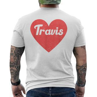 I Heart Travis First Names And Hearts I Love Travis Men's T-shirt Back Print - Thegiftio UK