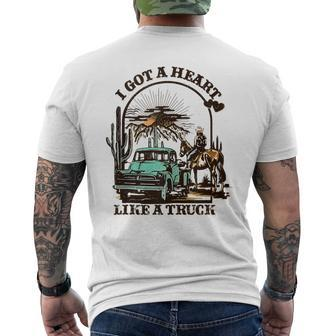 I Got A Heart Like A Truck Western Country Music Cowboy Men's T-shirt Back Print - Monsterry