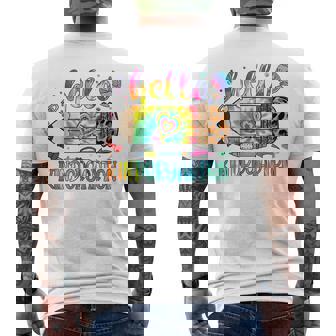 Hello Kindergarten Leopard Pencil Tie Dye Back To School Men's T-shirt Back Print - Seseable