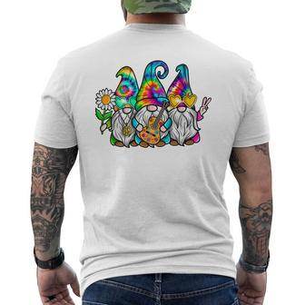 Hippie Gnomes Tie Dye Peace Love Peace Sign 60S 70S Hippie  Mens Back Print T-shirt
