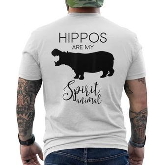 Hippo Hippopotamus Spirit Animal J000421 Men's T-shirt Back Print | Mazezy