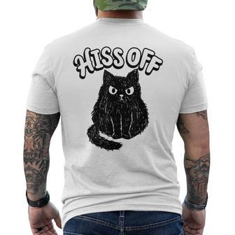 Hiss Off Grumpy Animal Lover Cute Kitten Cat Pet Owner Mens Back Print T-shirt | Mazezy