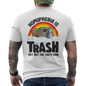 Homophobia Is Trash Gay Pride Raccoon Opossum Ally Lgbt Mens Back Print T-shirt | Mazezy CA