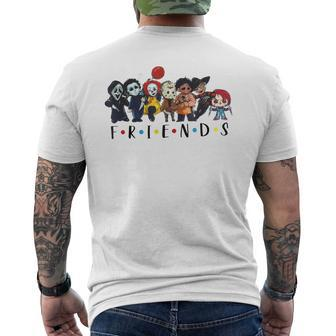 Horror Characters Friends Colors Halloween Men's T-shirt Back Print | Mazezy