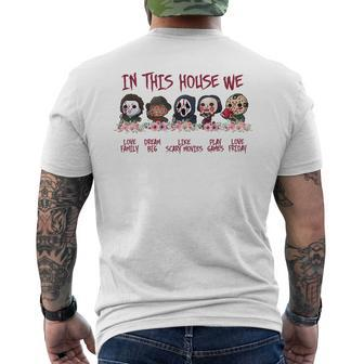 Horror Scary Halloween Old Movies Characters Matching Family Mens Back Print T-shirt - Thegiftio UK