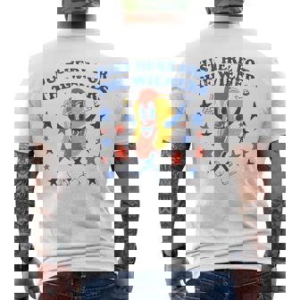 Hot Dog Im Just Here For The Wieners 4Th Of July Funny Mens Back Print T-shirt | Mazezy