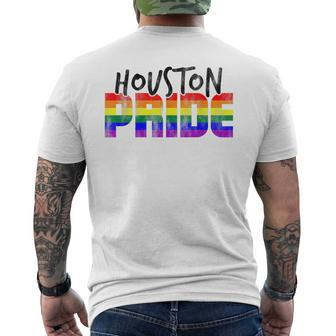 Houston Pride Lgbt Flag Mens Back Print T-shirt | Mazezy