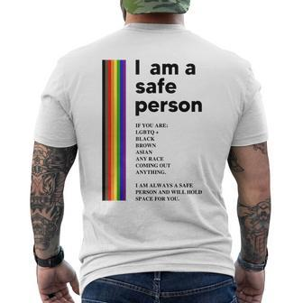 I Am A Safe Person Ally Lgbt Proud Gay Lesbian Lgbt Month Mens Back Print T-shirt | Mazezy