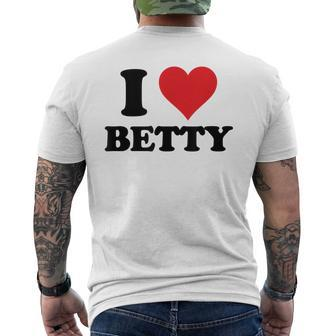 I Heart Betty First Name I Love Personalized Stuff Mens Back Print T-shirt - Thegiftio UK
