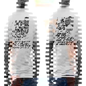 I Like Murder Shows Comfy Clothes Skull Messy Bun Mens Back Print T-shirt | Mazezy