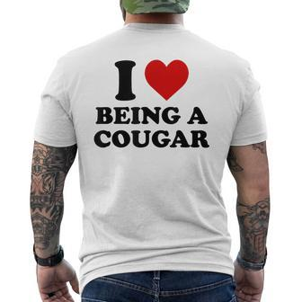 I Love Being A Cougar I Heart Being A Cougar  Mens Back Print T-shirt