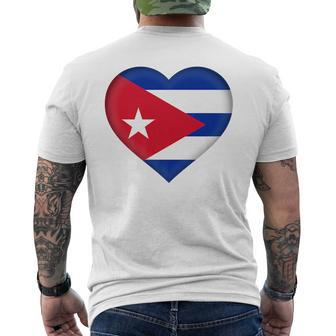I Love Cuba | Cuban Flag Heart Outfit Cuba Funny Gifts Mens Back Print T-shirt | Mazezy