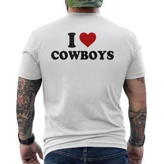 I Love Hot Cowboys I Heart Cowboys Funny Country Western Mens Back Print T-shirt - Seseable