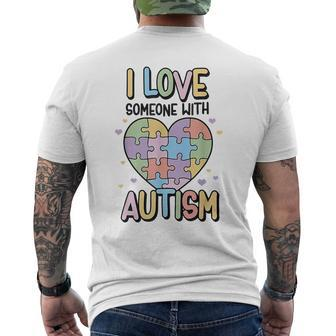 I Love Someone With Autism Kids Heart Puzzle Colorful Kids Mens Back Print T-shirt | Mazezy CA