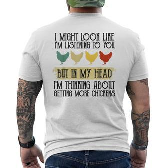 I Might Look Like Im Listening To You But In My Head Funny Mens Back Print T-shirt - Thegiftio UK