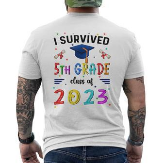 I Survived 5Th Grade Graduation Class Of 2023 Elementary Mens Back Print T-shirt | Mazezy