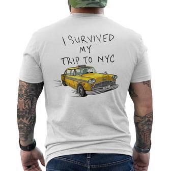 I Survived My Trip To Nyc New York City On Taxi Funny Mens Back Print T-shirt | Mazezy