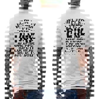 I Will Put You In The Trunk Mens Back Print T-shirt | Mazezy