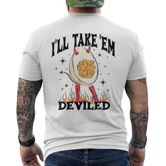 I'll Take Em' Deviled Egg Thanksgiving Men's T-shirt Back Print - Monsterry