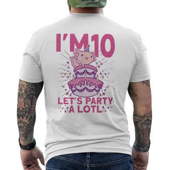 Im 10 Bday Axolotl Party Cute 10Th Birthday Kids Axolotl Mens Back Print T-shirt - Seseable