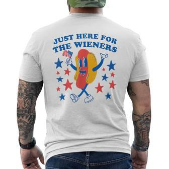 Im Just Here For The Wieners Funny 4Th Of July Hotdog Gift For Mens Men's Crewneck Short Sleeve Back Print T-shirt - Monsterry AU