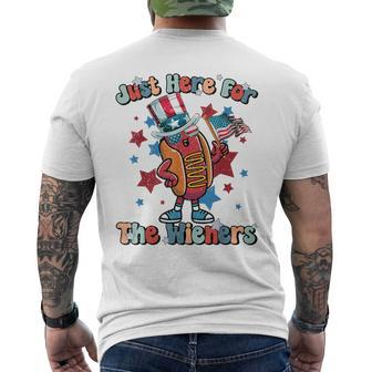 Im Just Here For The Wieners Hot Dog 4Th Of July Men Men's Crewneck Short Sleeve Back Print T-shirt - Monsterry
