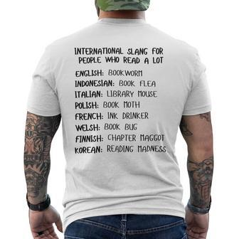International Slang For People Who Read A Lot Mens Back Print T-shirt - Monsterry