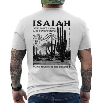 Isaiah 4319 I Will Make A Way In The Wilderness Bible Verse Mens Back Print T-shirt - Seseable