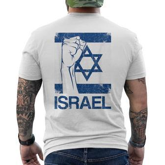 Israeli Flag Vintage Israel Men's T-shirt Back Print | Mazezy UK