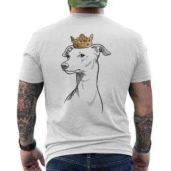 Italian Greyhound Dog Wearing Crown Men's T-shirt Back Print | Mazezy