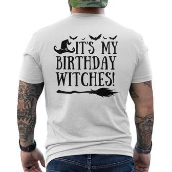 It's My Birthday Witch Halloween October Birthday Men's T-shirt Back Print - Thegiftio UK